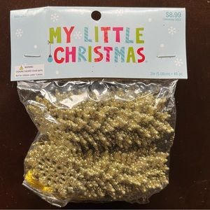 Set of 48 My Little Christmas Gold Glitter Ornament Snowflakes 2” NWT